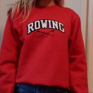 Red rowing crew neck sweat shirt